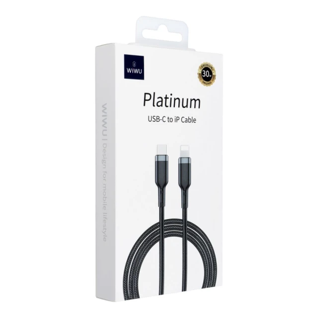 Кабель WiWU Wi-C013 USB-C to Lightning 30W 1.2m Black (6976195097160)
