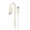 Кабель Dudao L7SE 3в1 USB-C - USB-C / Lightning / micro USB 66W 1.2m Beige (6976625331055)