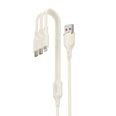 Кабель Dudao L7SE 3в1 USB-C - USB-C / Lightning / micro USB 66W 1.2m Beige (6976625331055)