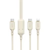 Кабель Dudao L7SF 2в1 USB-C - USB-C / Lightning 100W 1.2m Beige (6976625331062)