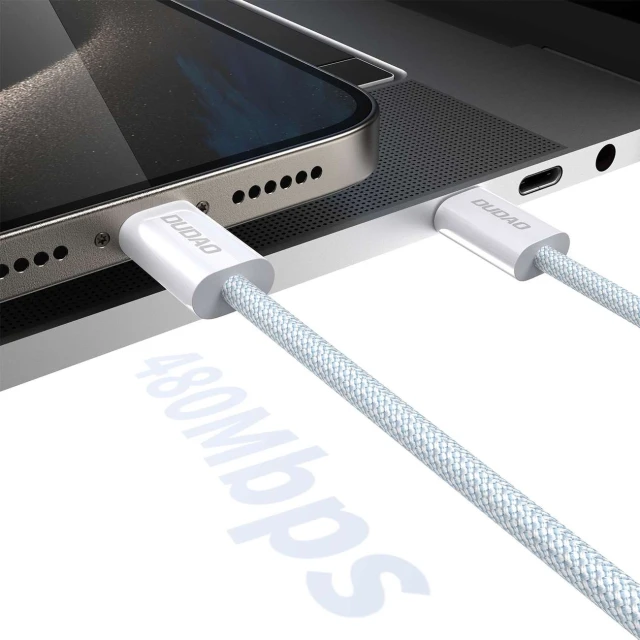 Кабель Dudao 1m PD 60W плетений USB-C to USB-C (6976625331277)