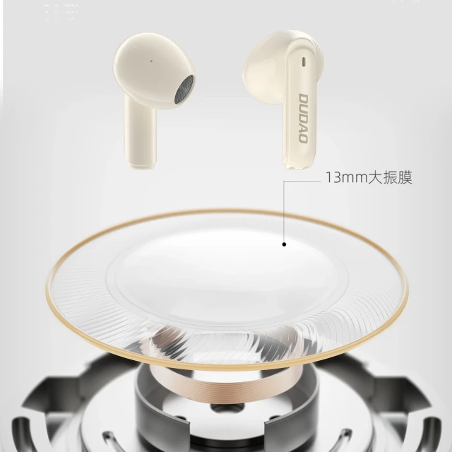 Бездротові навушники Dudao U18Pro TWS Bluetooth 5.3 Beige (6976625331406)