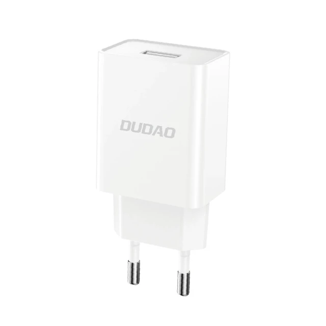 Зарядний пристрій Dudao A4EU USB-A 2.1A White + кабель USB-A - micro USB (6976625331970)