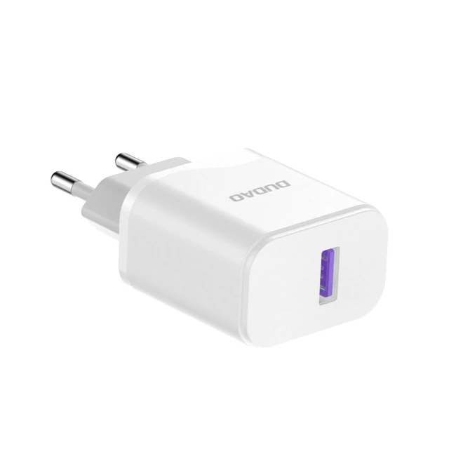 Мережевий зарядний пристрій Dudao A20EU USB-A 18W White + кабель USB-A - micro USB (6976625331994)