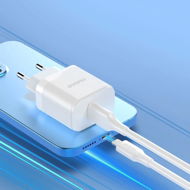 Мережевий зарядний пристрій Dudao A20EU USB-A 18W White + кабель USB-A - micro USB (6976625331994)