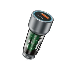 Автозарядка Dudao R4T 30W USB-A / USB-C Grey (6976625332687)