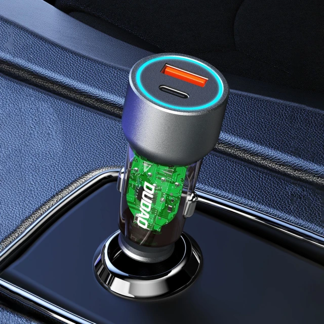 Автозарядка Dudao R4T 30W USB-A / USB-C Grey (6976625332687)