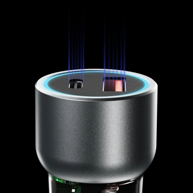 Автозарядка Dudao R4T 30W USB-A / USB-C Grey (6976625332687)