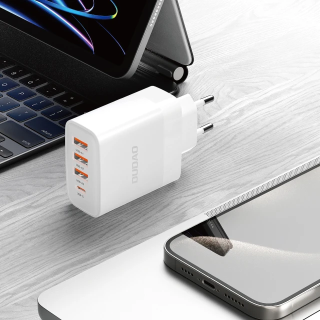 Зарядний пристрій Dudao A5HEU 3x USB-A 1x USB-C PD20W White (A5HEU_upgrade)