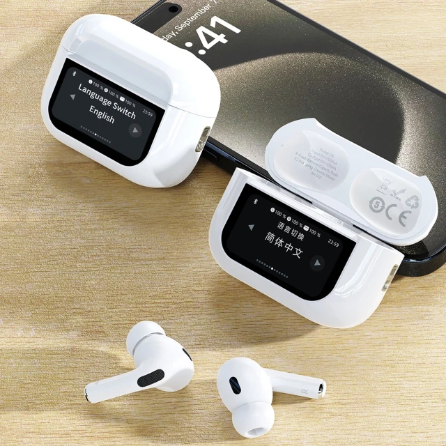 Навушники Dudao U19 TWS Bluetooth 5.3 з LED-дисплеєм White (6976625332724)