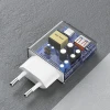 Зарядний пристрій GaN Dudao A30EUT 30W USB-A / USB-C + кабель USB-C - USB-C White (6976625332809)