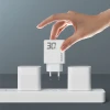 Зарядний пристрій GaN Dudao A30EUT 30W USB-A / USB-C + кабель USB-C - USB-C White (6976625332809)