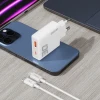 Мережевий зарядний пристрій GaN Dudao A30EUL 30W USB-A / USB-C + кабель USB-C - Lightning White (6976625332816)