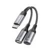 Адаптер Dudao L13C+ 2в1 USB-C Grey (L13C+)