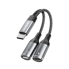 Адаптер Dudao L13C+ 2в1 USB-C Grey (L13C+)