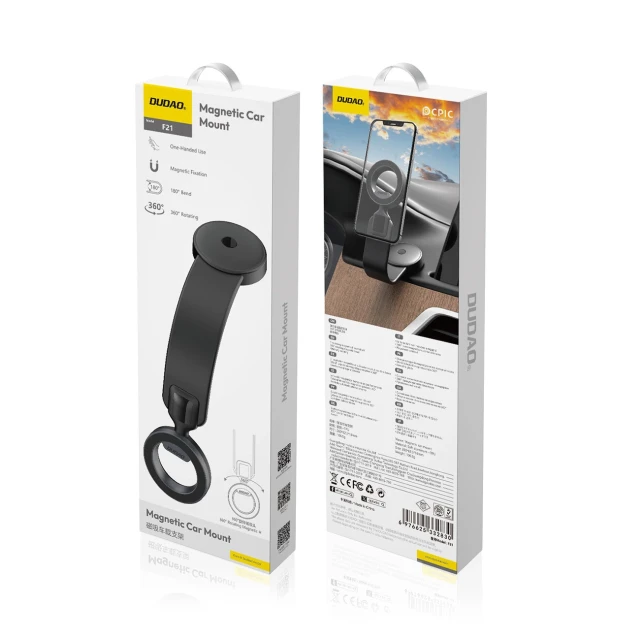 Автодержатель Dudao F21 Black with MagSafe (6976625332830)