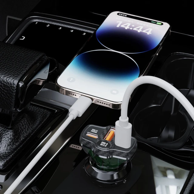 Зарядка автомобільна Dudao R78 78W USB-C PD / 2xUSB-A QC Black (6976625332953)