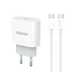 Зарядка мережева Dudao A14EUC PD 20W USB-C з кабелем White (6976625332984)
