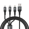 Кабель Dudao L3E 3в1 60W MicroUSB USB-C Lightning 1.2м Black (6976625333486)