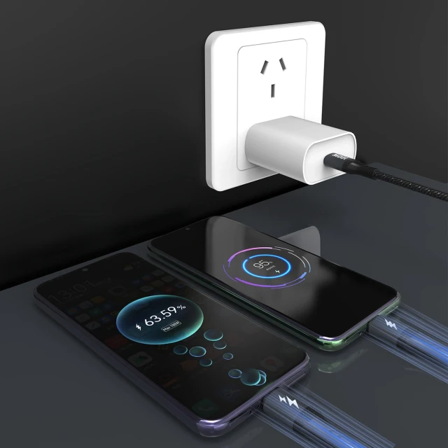 Кабель Dudao L3F 2 в 1 100W 1.2m 2 x USB-C Black (6976625333493)