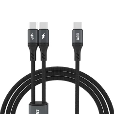 Кабель Dudao L3F 2 в 1 100W 1.2m 2 x USB-C Black (6976625333493)