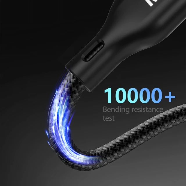 Кабель з зарядкою Dudao A12Max+ PD 100W 3в1: USB-C Lightning 1.2м Black (6976625333523)