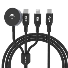 Кабель з зарядкою Dudao A12Max+ PD 100W 3в1: USB-C Lightning 1.2м Black (6976625333523)