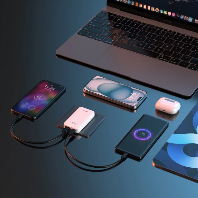 Зарядний пристрій GaN Dudao A65Q 65W USB-A / USB-C PD ультратонкий White (6976625333851)