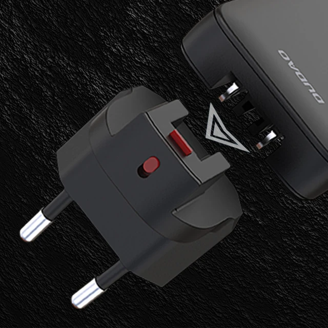 Зарядний пристрій GaN Dudao A65Q 65W USB-A / USB-C PD ультратонкий Black (6976625333868)