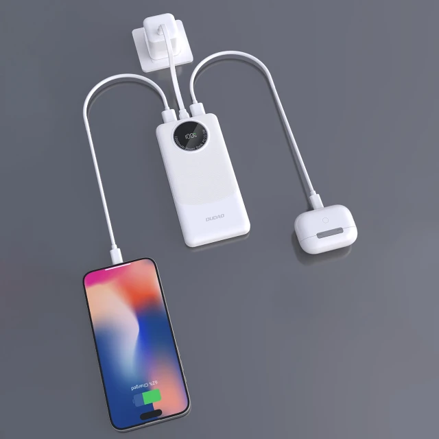 Powerbank Dudao K12 10000mAh PD 22.5W USB-A, USB-C White (K12-W)