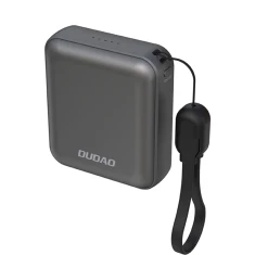 Powerbank Dudao K22+ 10000mAh 22.5W USB-C з карабіном / кабелем Grey (6976625333912)