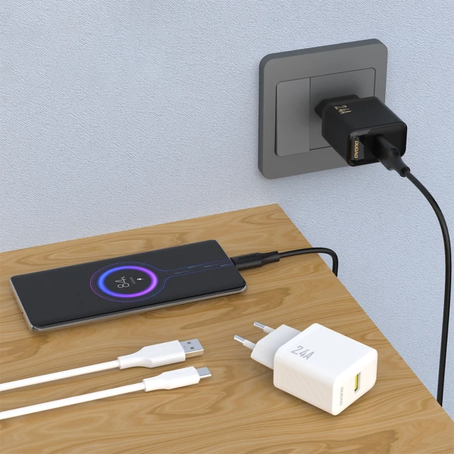 Зарядний пристрій Dudao A23 2.4A USB-A White (6976625333981)