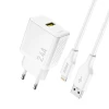 Сетевое зарядное устройство Dudao A23LEU 2.4A GaN EU USB-A с кабелем USB-A - Lightning Белый (6976625334025)
