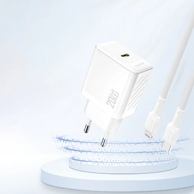 Зарядное устройство Dudao A26 PD20W GaN USB-C White (6976625334049)
