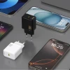 Мережевий зарядний пристрій Dudao A26LEU PD 20W GaN USB-C з кабелем USB-C - Lightning чорний (6976625334070)