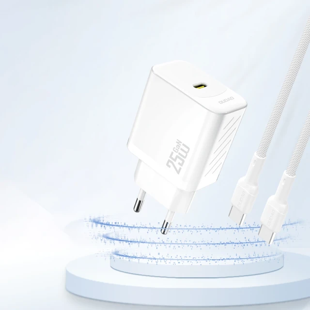Зарядний пристрій Dudao A27 25W GaN USB-C White (6976625334124)