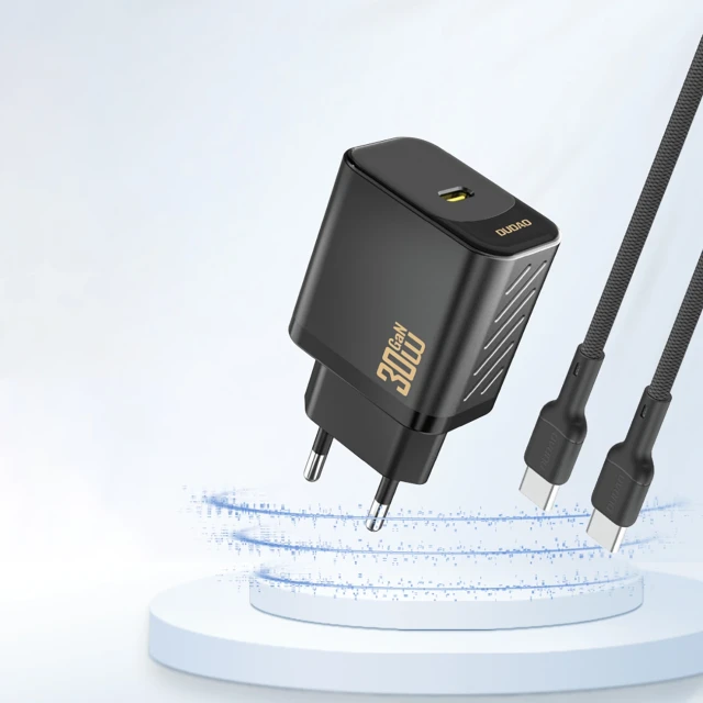 Зарядний пристрій Dudao A27P 30W PD GaN USB-C Black (6976625334179)
