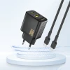 Мережевий зарядний пристрій Dudao A27TEU PD 30W GaN USB-A USB-C Чорний (6976625334216)