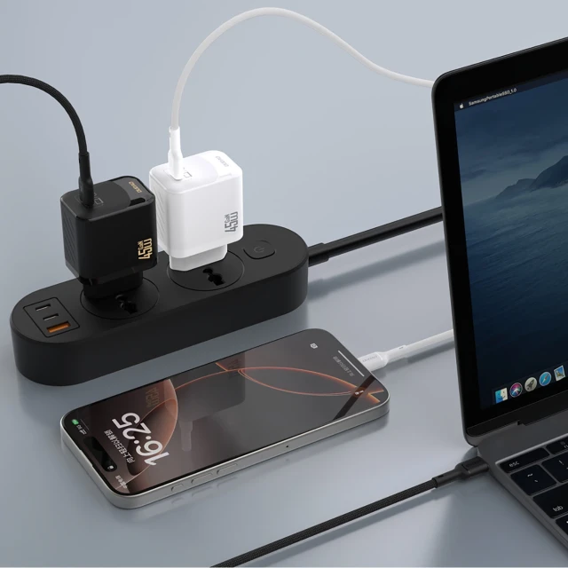 Мережевий зарядний пристрій Dudao A28 45W GaN USB-C White (A28-W)