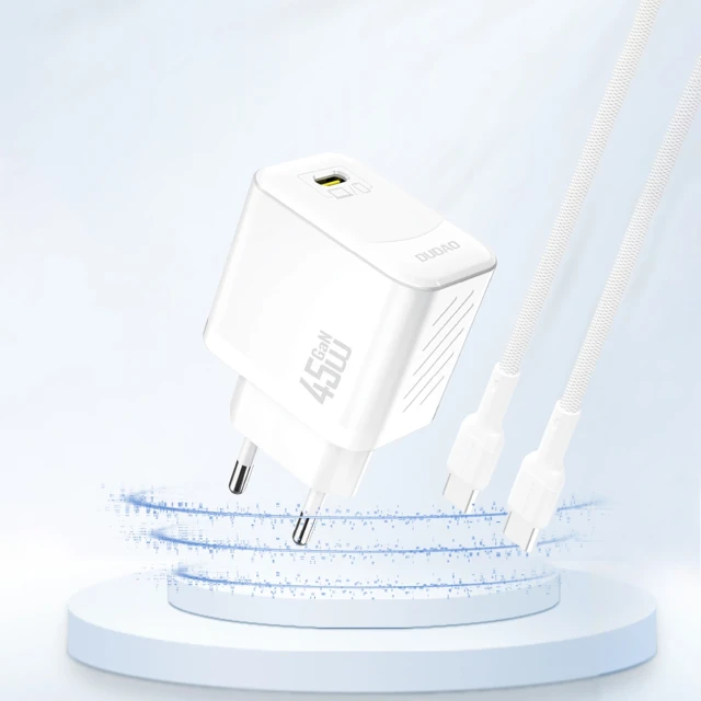 Мережевий зарядний пристрій Dudao A28 45W GaN USB-C White (A28-W)