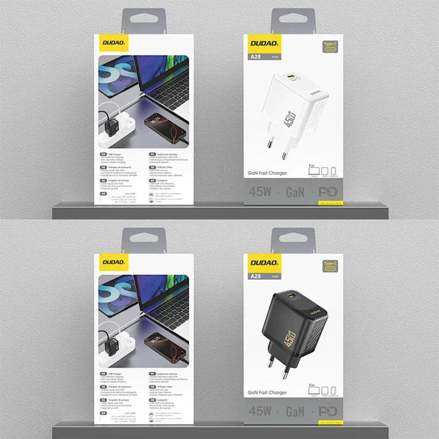 Зарядное устройство Dudao A28 45W GaN USB-C Black (A28-B)