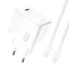 Сетевое зарядное устройство Dudao A28C 45W GaN Белый + кабель USB-C (A28C_White)
