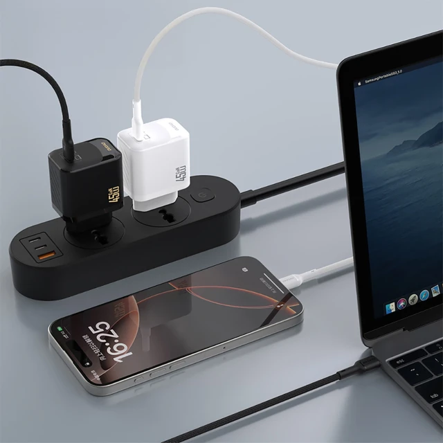 Сетевое зарядное устройство Dudao A28C 45W GaN Белый + кабель USB-C (A28C_White)
