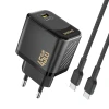 Зарядний пристрій Dudao A28C 45W GaN Чорний + кабель USB-C (A28C_Black)