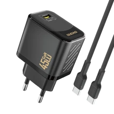 Зарядний пристрій Dudao A28C 45W GaN Чорний + кабель USB-C (A28C_Black)