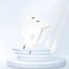 Мережевий зарядний пристрій Dudao A28PEU PD 45W GaN 2xUSB White (6976625334285)