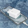 Сетевое зарядное устройство Dudao A28PCEU PD 45W GaN 2xUSB-C с кабелем USB-C White (6976625334308)
