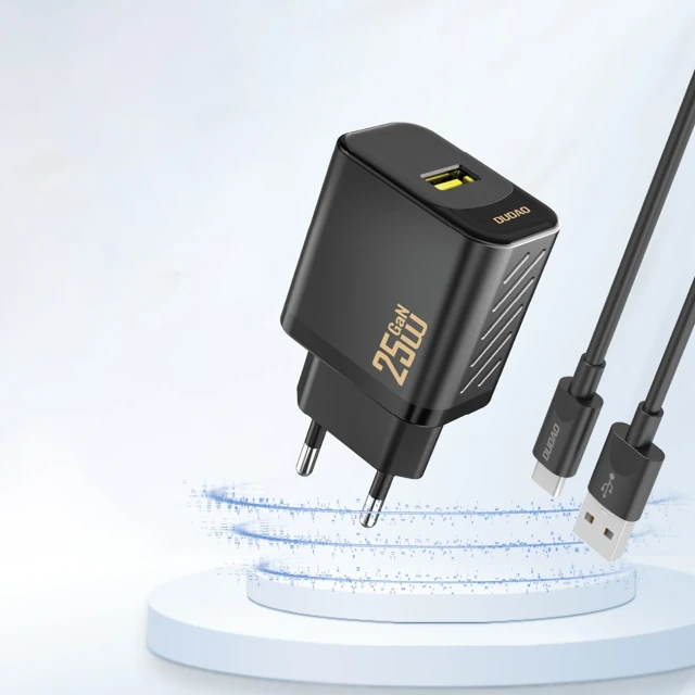 Зарядний пристрій Dudao A27S 25W GaN USB-A White (6976625334377)