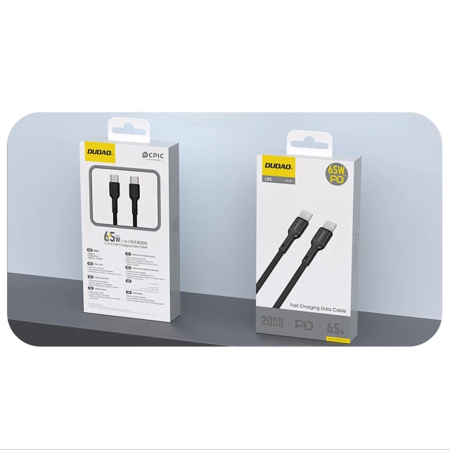 Кабель Dudao L9C USB-C to USB-C 1m Black (L9C_Black 1M)