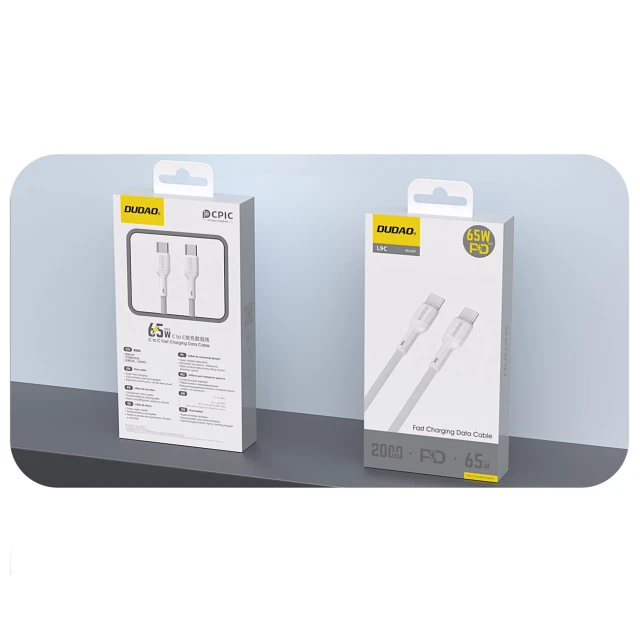Кабель Dudao L9C USB-C to USB-C 2m White (L9C_White 2M)